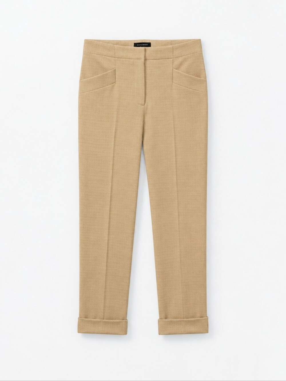 Club Monaco Textured Slim Tailored Cropped Trouser in Tanf
